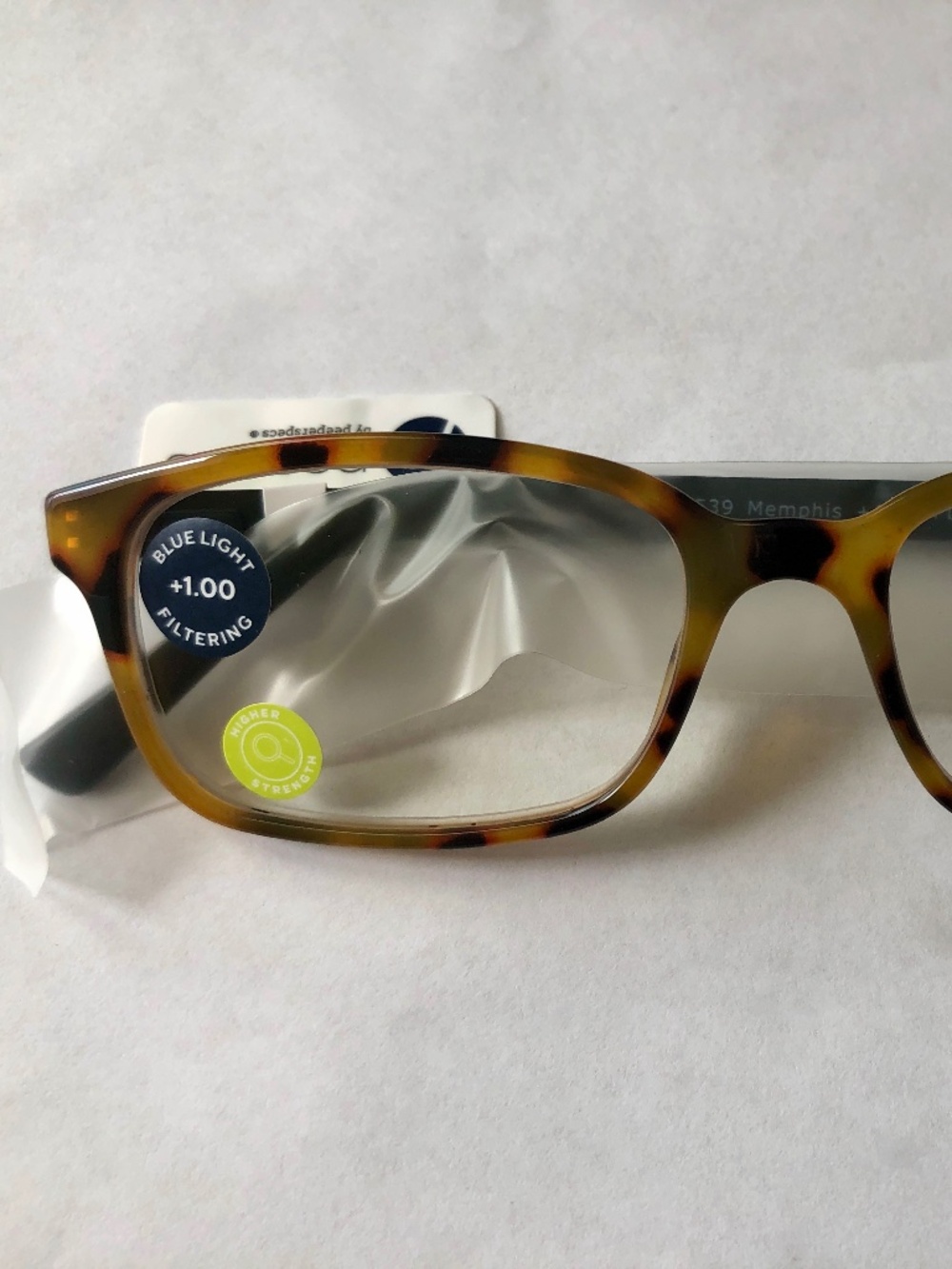 New ‎Memphis Tortoise Unisex Peepers Blue Light Filter Reading Glasses +1.00